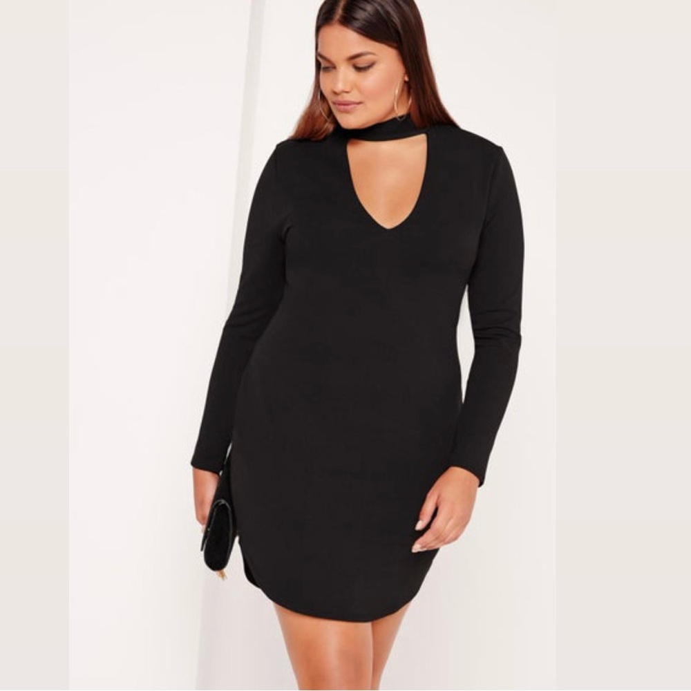 NWT Missguided Plus Choker Neck Minidress